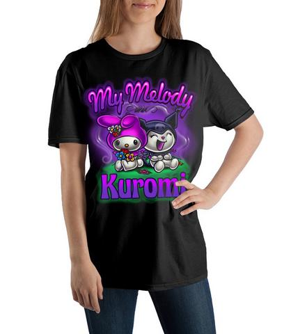 Sanrio Kuromi and My Melody Black and Pink Unisex Graphic T-Shirt Exclusivité Games Zone
