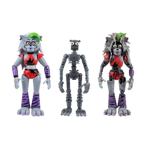 Jazwares Five Nights at Freddy's Endo-Series Glamrock 6-in Action Figure with Roxanne Wolf and Shattered Roxanne Wolf Parts