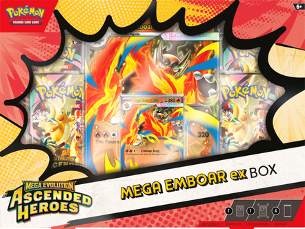 Pokemon Trading Card Game: Ascended Heroes Mega ex Box - Mega Meganium, Emboar, or Feraligatr (Styles May Vary)