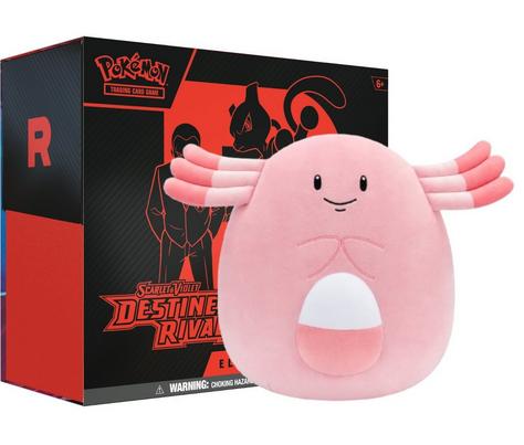 Pokemon Trading Card Game: Destined Rivals Elite Trainer Box and Squishmallows Pokemon Chansey 10-in Medium Plush Bundle