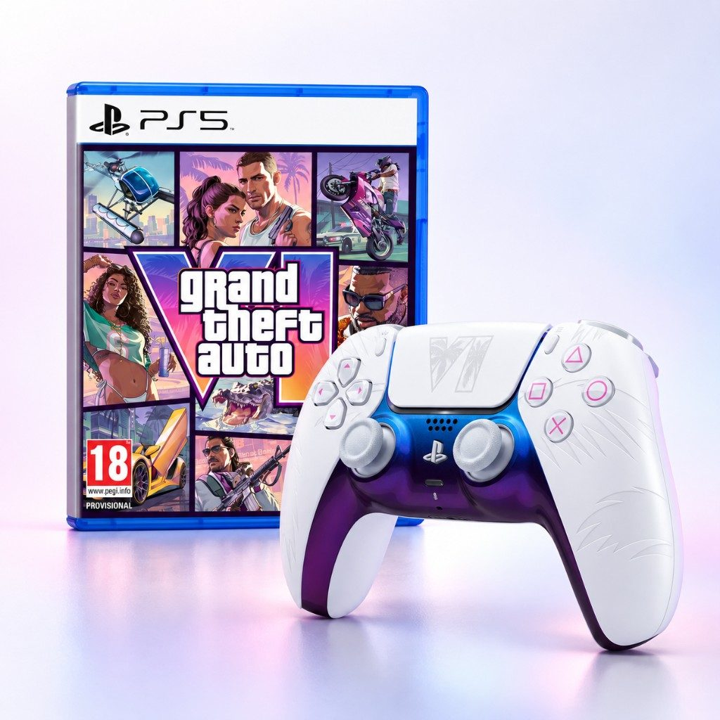 Sony DualSense Wireless Controller - Grand Theft Auto VI White Édition limitée pour PlayStation 5
