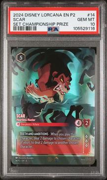 2024 Disney Lorcana En P2-promo 14 Scar - Heartless Hunter Azurite Sea Set Championship Prize PSA 10