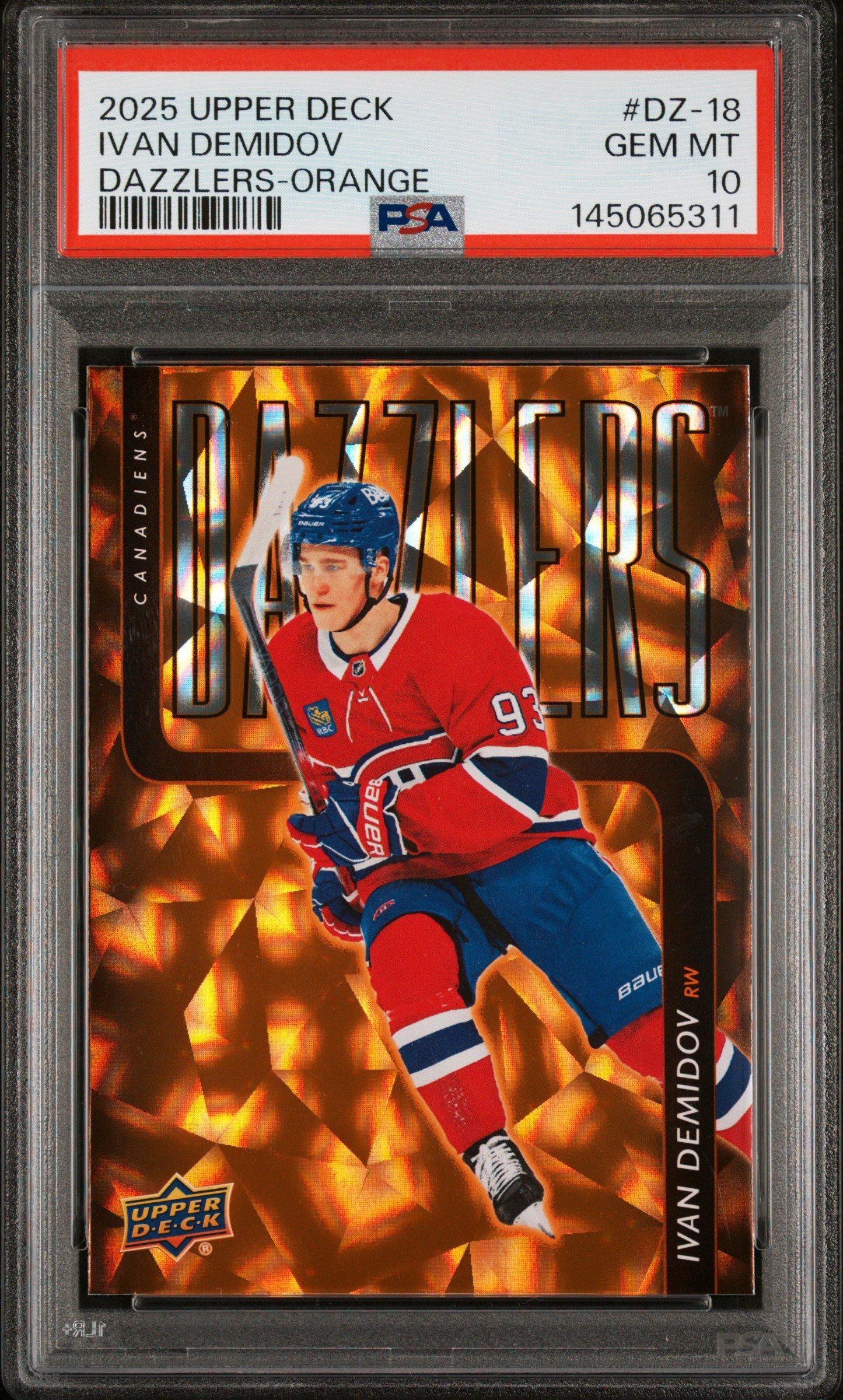 2025 Upper Deck Dazzlers Dz-18 Ivan Demidov Orange PSA 10