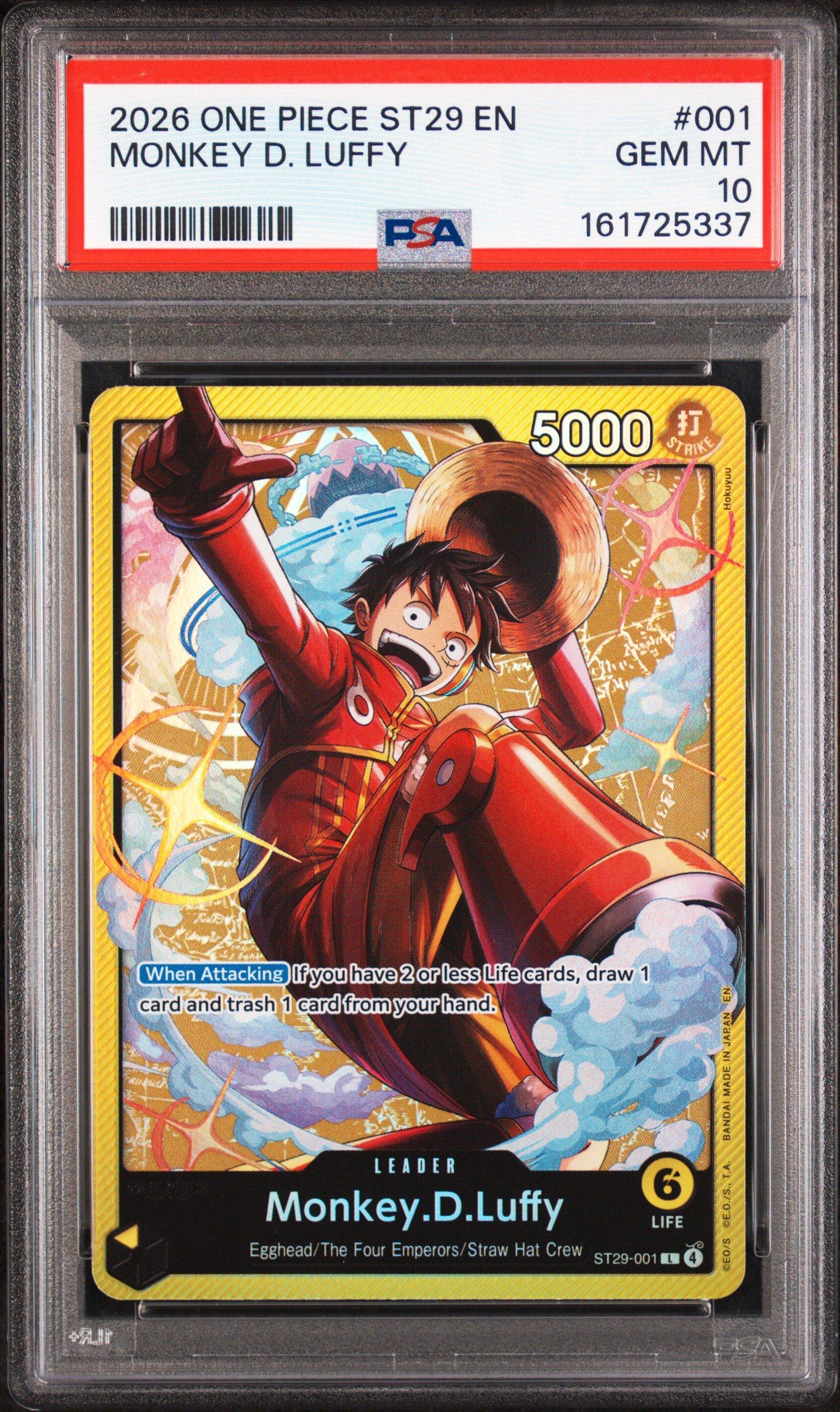 2026 One Piece Starter Deck St29-egghead 001 Monkey D. Luffy PSA 10