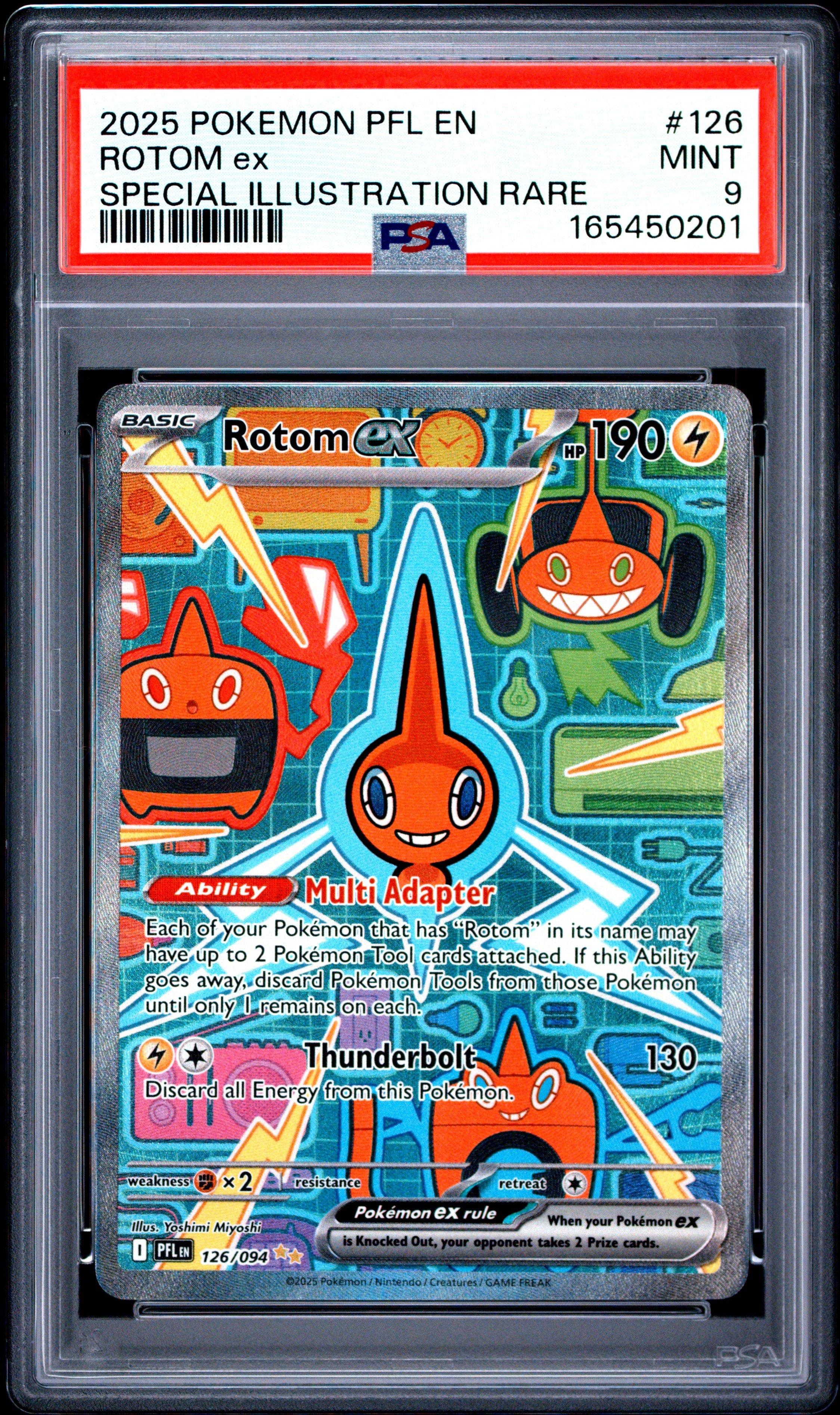 2025 Pokemon Pfl En-phantasmal Flames 126 Rotom Ex Special Illustration Rare PSA 9 – PSA graded trading card image 1