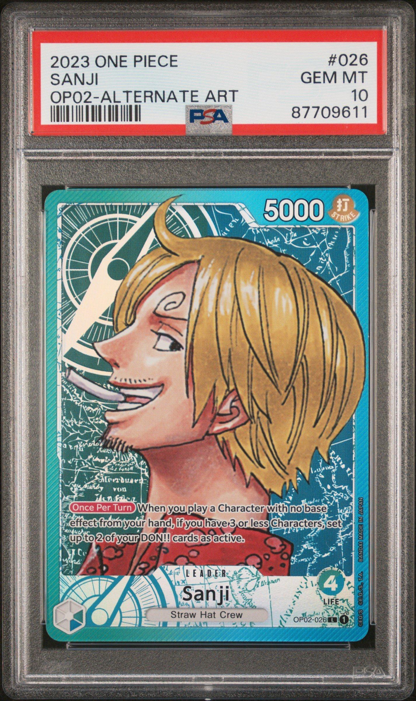 2023 One Piece Op02-paramount War 026 Sanji Alternate Art PSA 10