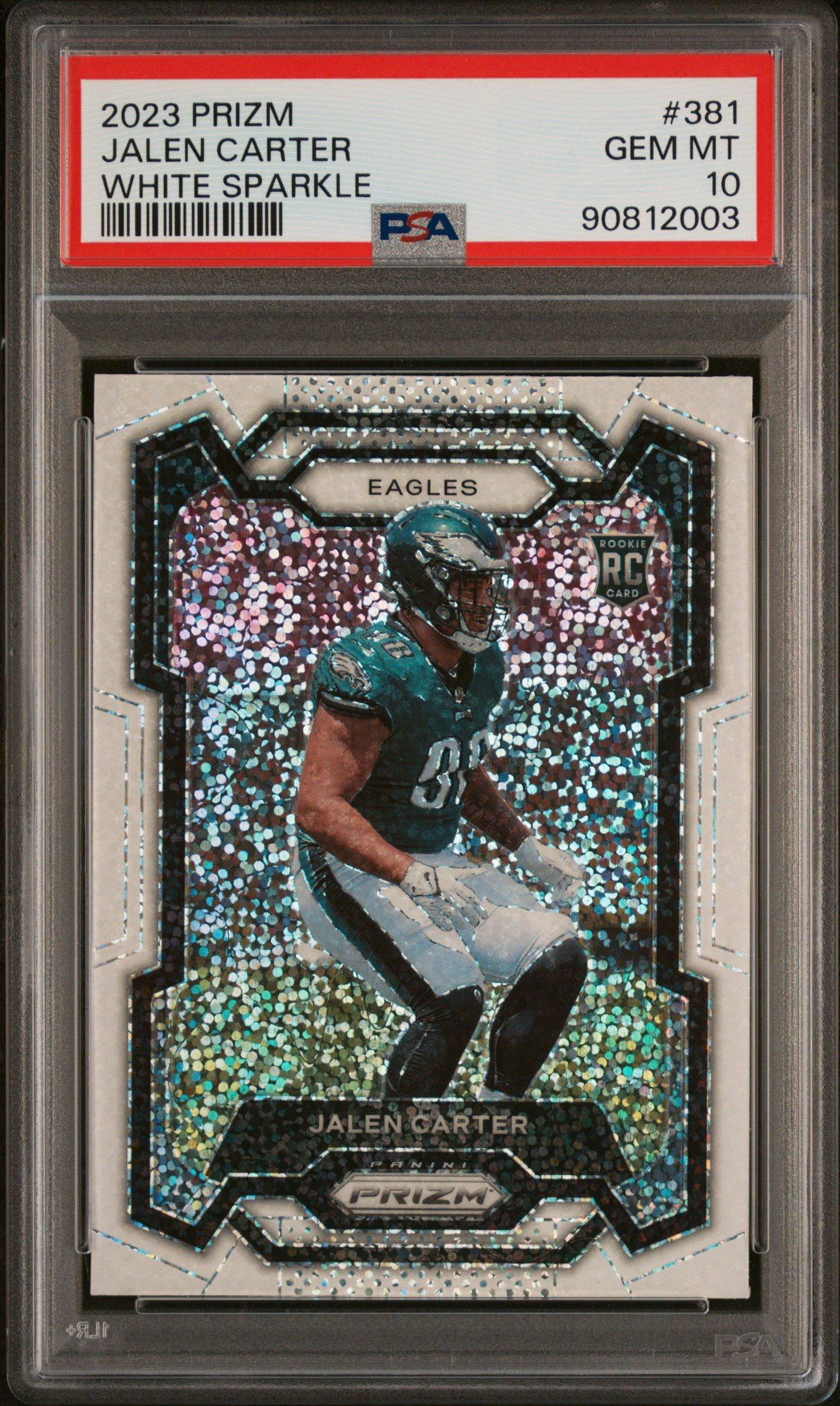 2023 Panini Prizm 381 Jalen Carter White Sparkle PSA 10