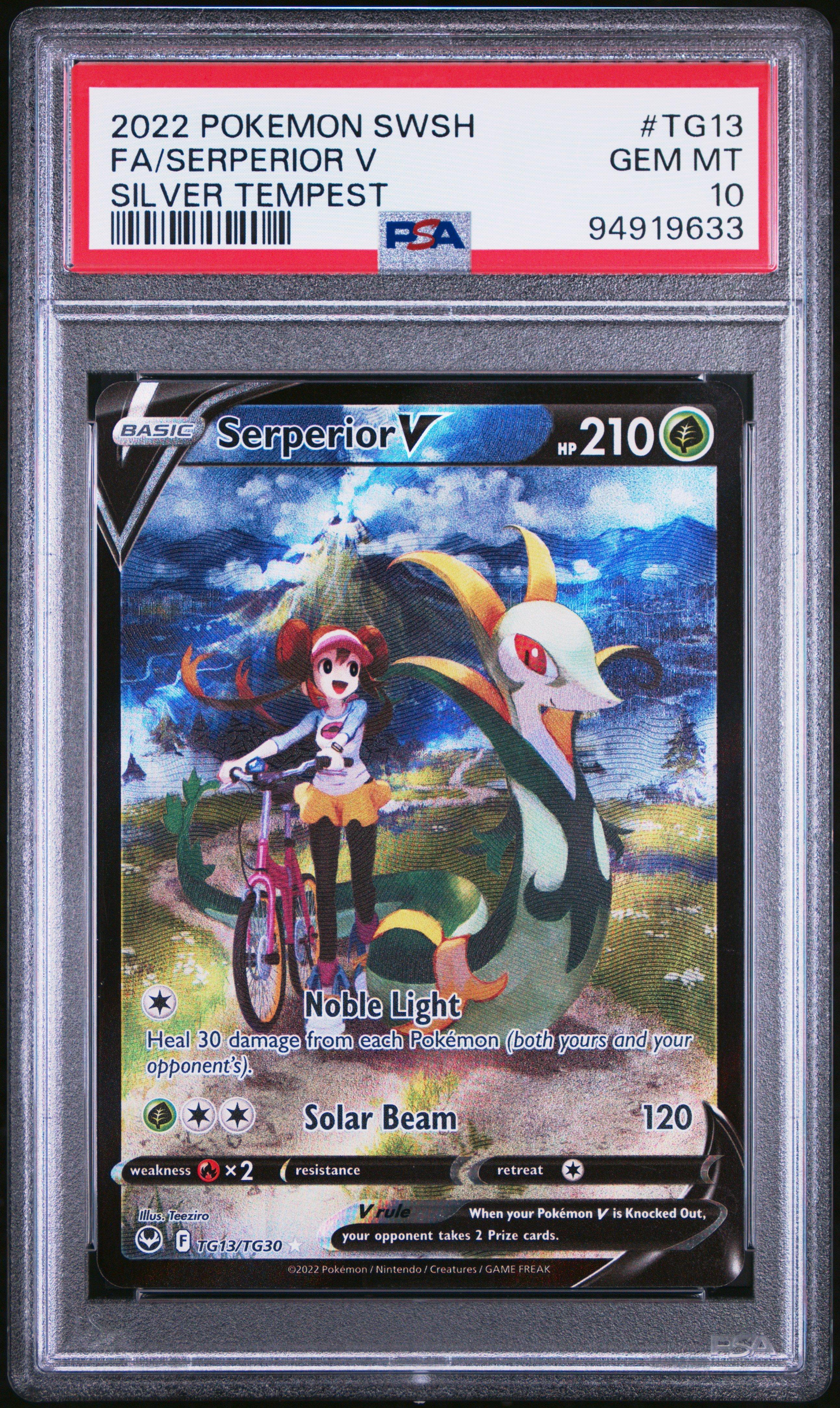 2022 Pokemon Sword & Shield Silver Tempest Tg13 Full Art/serperior V PSA 10 – PSA graded trading card image 1